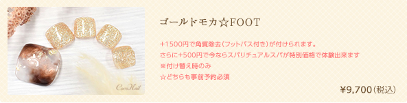 ゴールドモカ☆FOOT　¥9,700（税込）